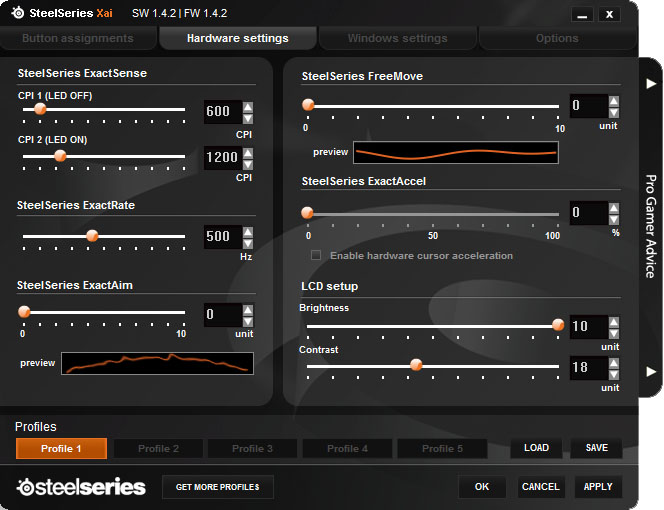 SteelSeries Xai - ovladač